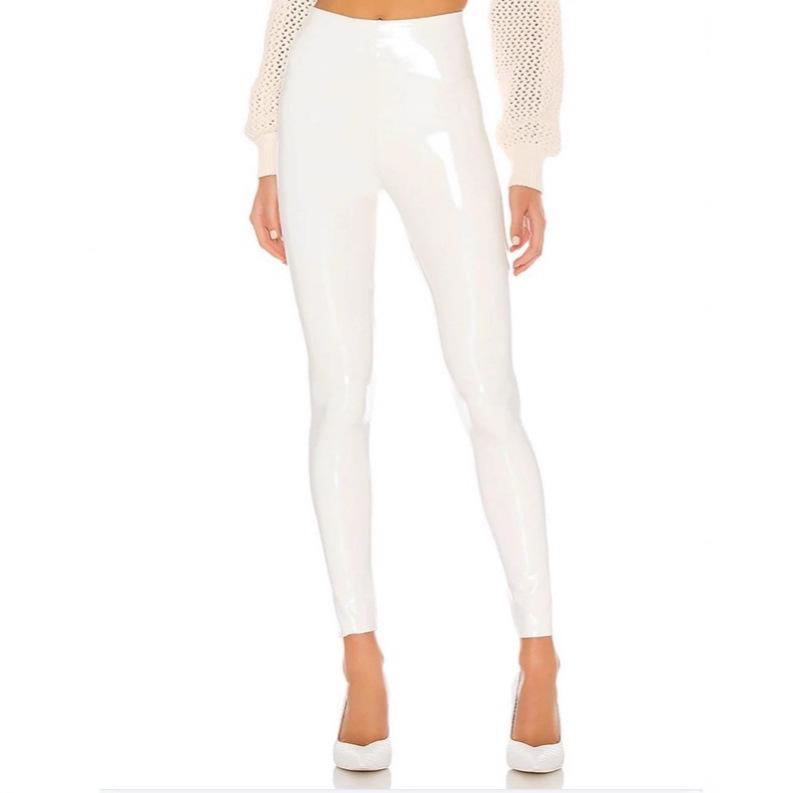 Pantaloni da Donna a Vita Alta in Ecopelle PU - Autunno/Inverno, Lunghezza 9/10, Elasticizzati, Lucidi a Specchio, Colorati
