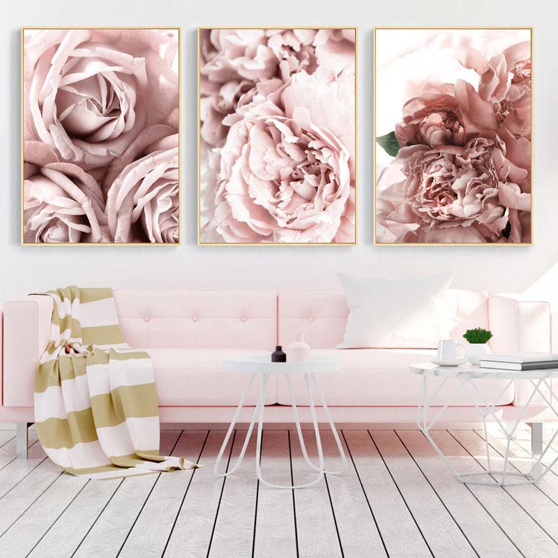 Flower Sheets for Paintings On The Wall Canvas Painting Decorative Pictures for Living Room with Frame Modern Decoration Table