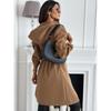 New Autumn Long Sleeve Casual Woolen Coats Women Winter Outwears Plus Size Jacket Women Fashion Solid Warm Drawstring Loose Jackets Coat 24996