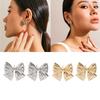 Elegant Metal Bowknot Ear Studs Fashion Stud Earrings Sweet Cool Piercing Earrings Statement Jewelry Women Birthday Gift