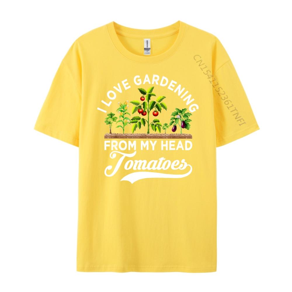 I love gardening from my head tomatoes funny gardener Grpahic Tee Autumn  Mens Clothing Tee Shirt  Vintage Style