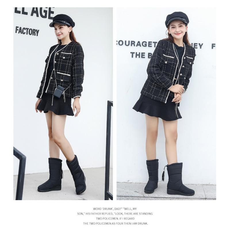 2025 Winter Women's Waterproof Canvas Snow Boots with Cuffs Waterproof & Warm Casual Women's Shoes Plus Size