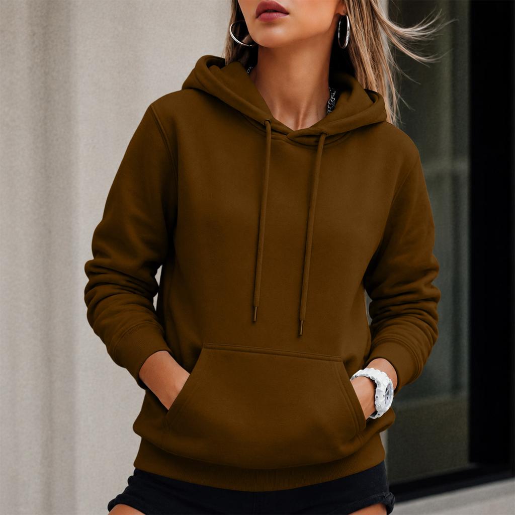Women's Drawstring Hoodie Sweatshirt with Sleeves for Fall Winter