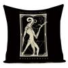 Horror Tarot Cushions Cover Bone Stand Decorative Cushioncovers Print Linen Pillows Black And White Portrait Pillows Cases Cojin