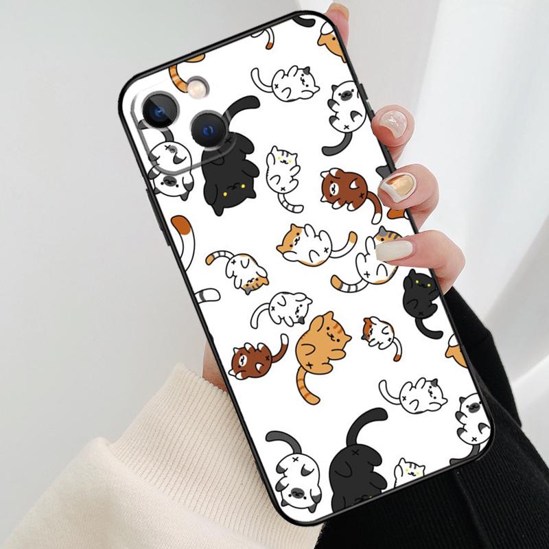 Cute Cartoon Cats Collage Phone Case For iPhone 17 Pro Max 14 13 12 11 15 16 Pro Max mini 15 16 Plus 16e 17 Air Cover