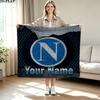 1PC SSC Napoli Custom Name Patterned Flannel Blanket Suitable For All Seasons for Home Decor Warmth and Comfort Gifts Holiday Present