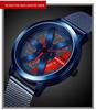 Sanda Men's Fashion Quartz Watch, Mesh Strap, Waterproof, Outdoor Casual, Hollow Wheel Dial.