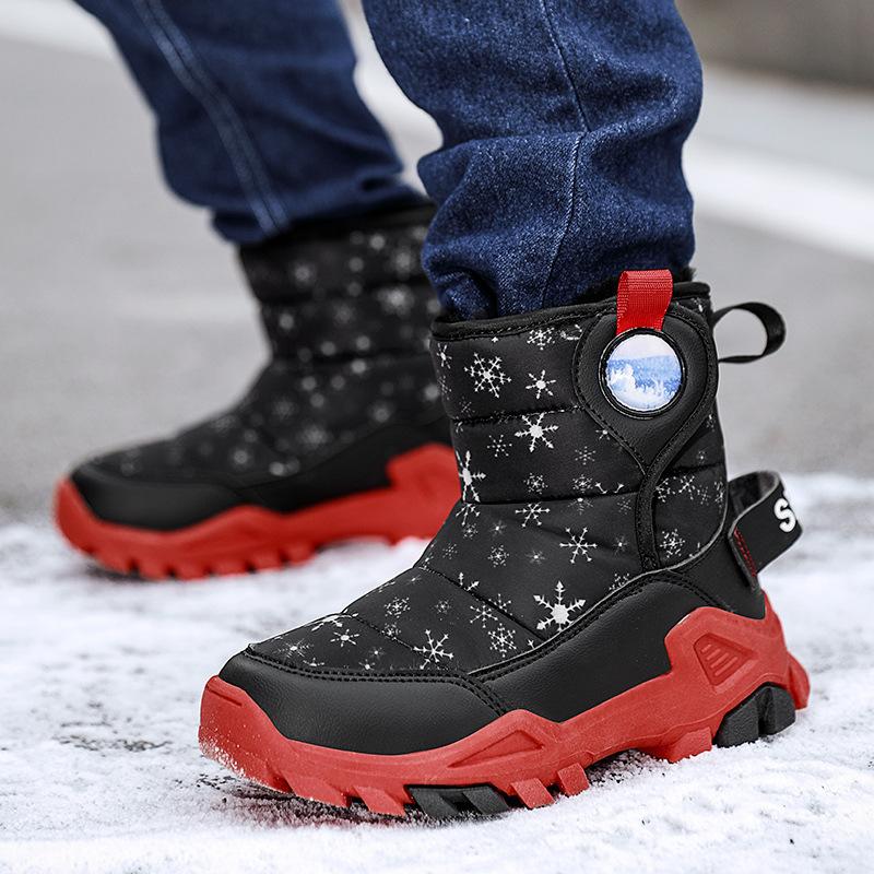 Girls' Cotton Shoes with Added Padding and Thick Insulation for Snowy Weather, Anti-slip Children's Shoes