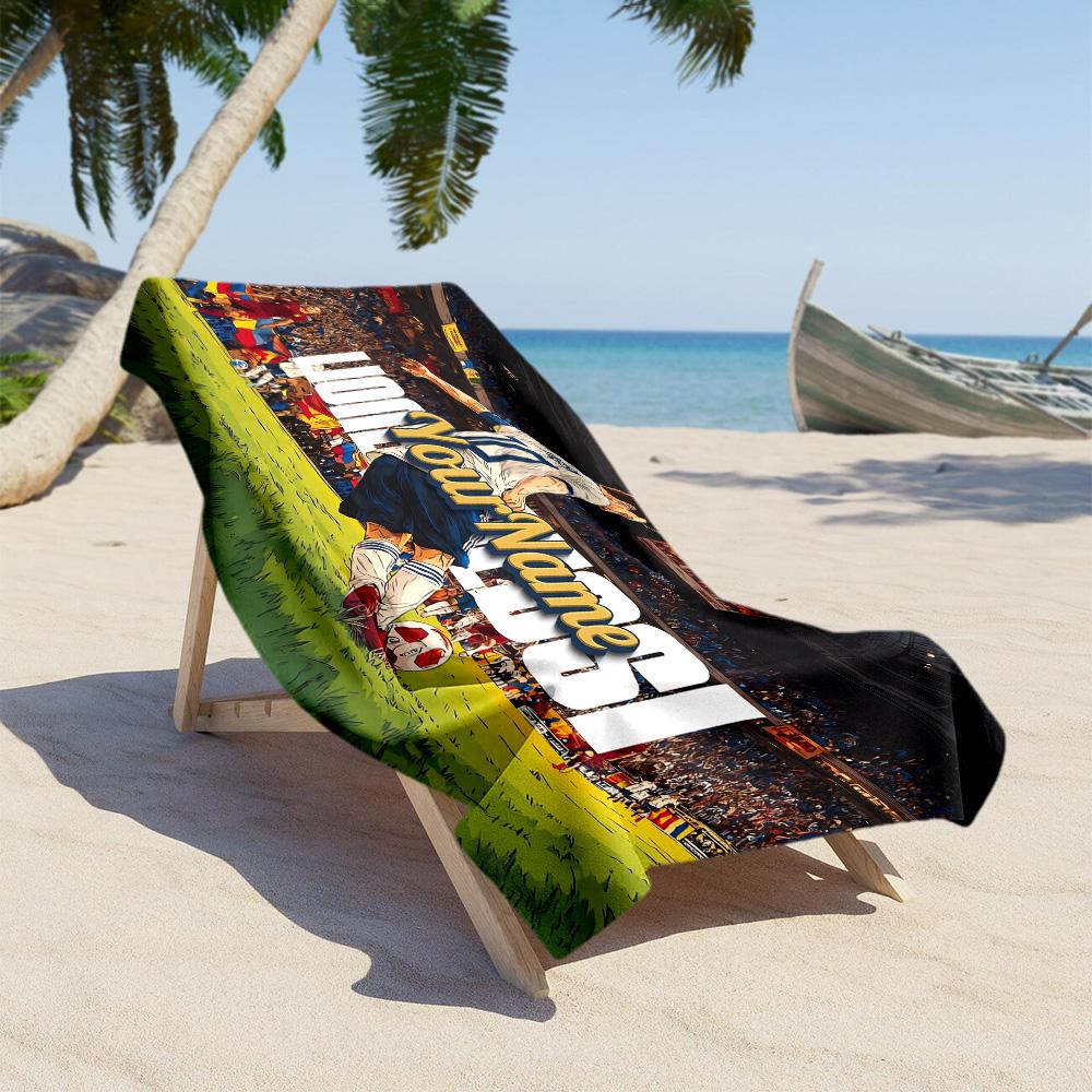 Messi Customize Your Name Beach Towel High Absorbency & Quick-Dry Perfect for Traveling Yoga Camping and Swimming