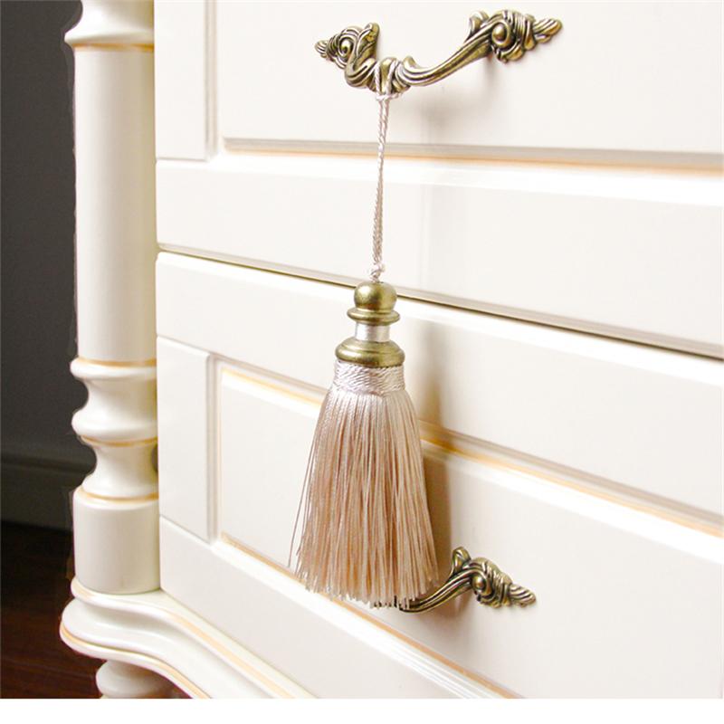 1Pc Goldene Quasten Handwerk Trim Hängenden Seil Seide Fringe Vorhang Dekor Hause Zubehör Wohnzimmer Schmuck DIY Dekorative