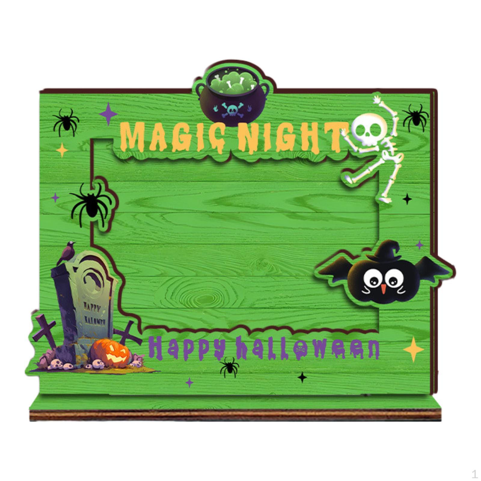 

Halloween Wooden Picture Frame Home Decor for Carnival Birthday Thanksgiving зелёный