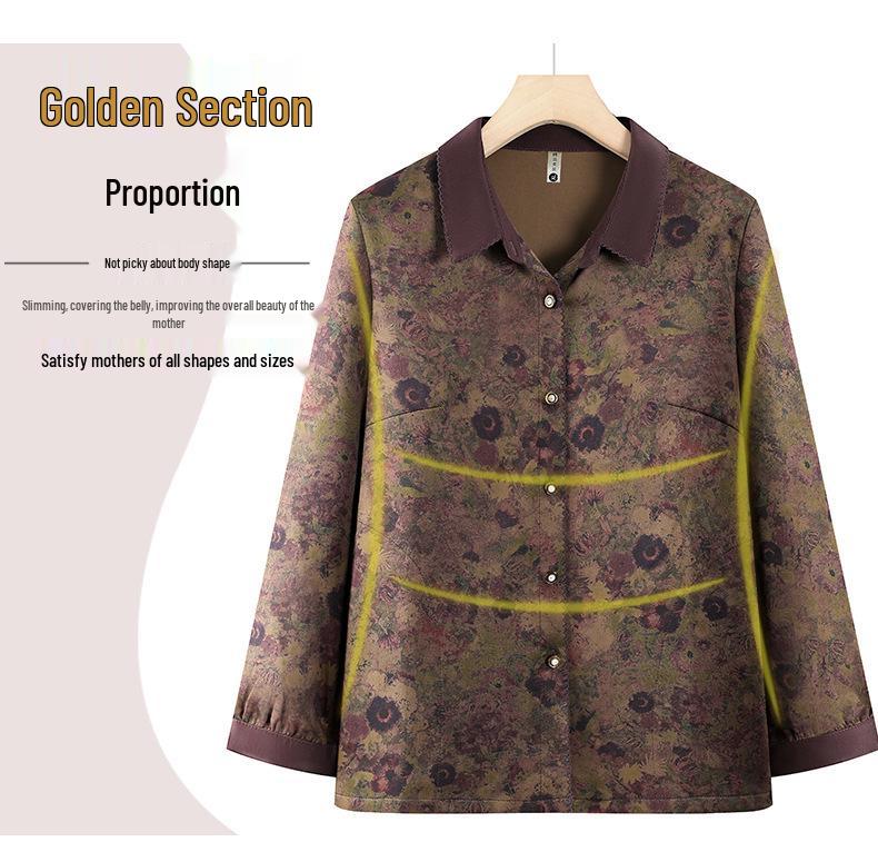 Lightweight Long-Sleeve Jacket for Elderly Women - Ideal for Spring and Autumn