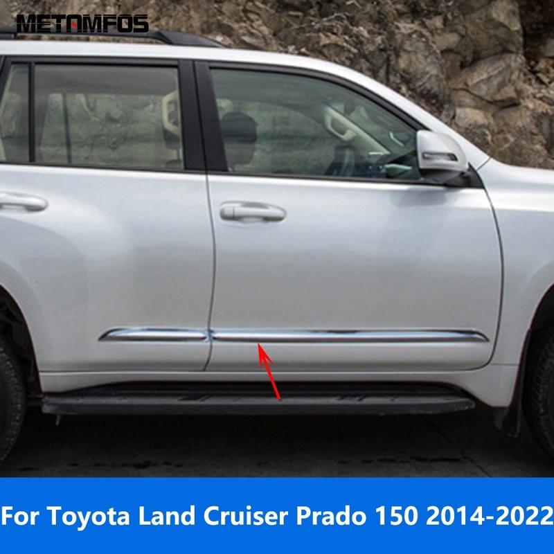 Accessories For Toyota Land Cruiser Prado 150 2014-   Chrome Door Side Strip Body Skirt Molding Trim Car Styling