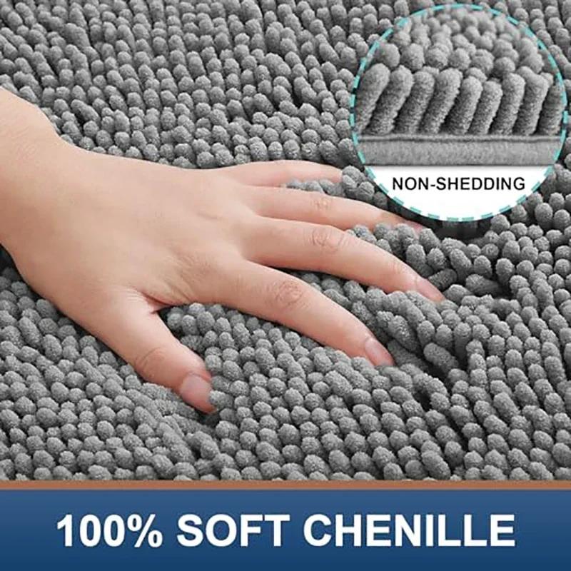 Chenille Doormats Absorbent Non-slip Washable Mat Anti-slip Quick-drying Microfiber Mud Mat Accessories