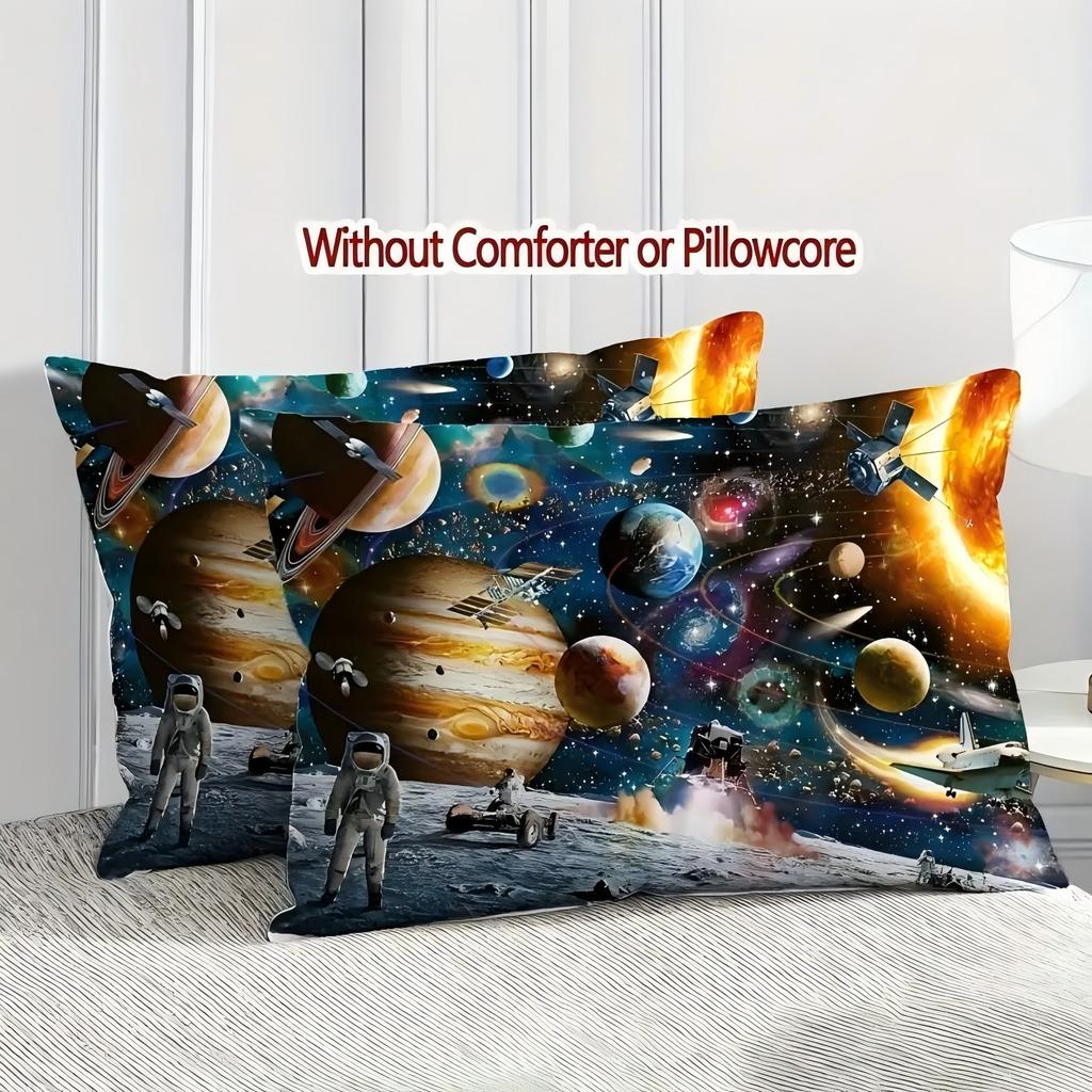 Space Galaxy Planet Pattern 3D Printed Duvet Cover Fantastic Abstract Art Luxury Style Quilt Cover Soft Comfortable Bedding Set