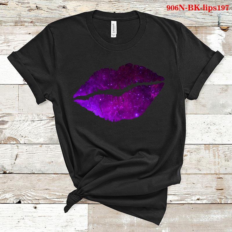 

Сексуальная красочная женская футболка с принтом губ, с коротким рукавом и круглым вырезом, свободная женская футболка, женская футболка, топы, одежда, женские футболки XXXL
