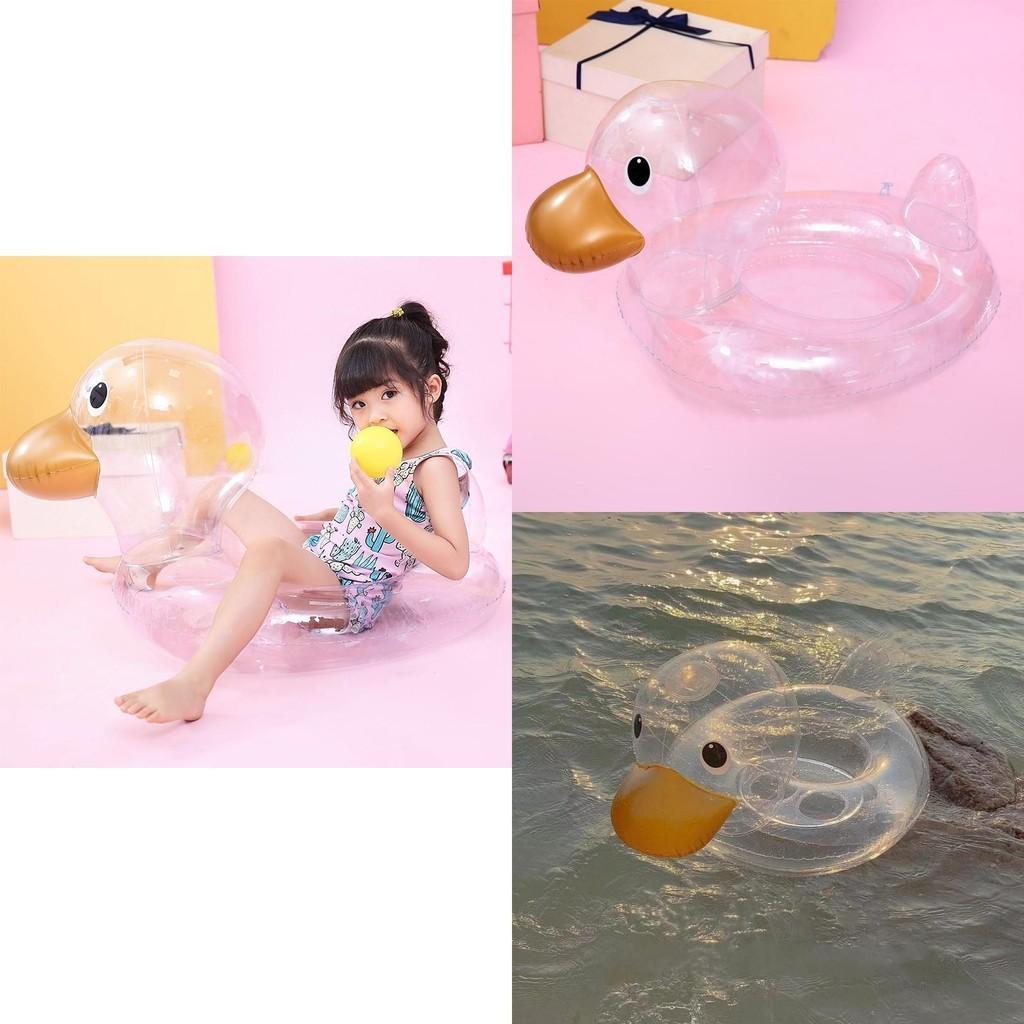 Transparent Big Head Duck Swim Ring For Babies 0-7 Years Old Pvc Thickness 0.25