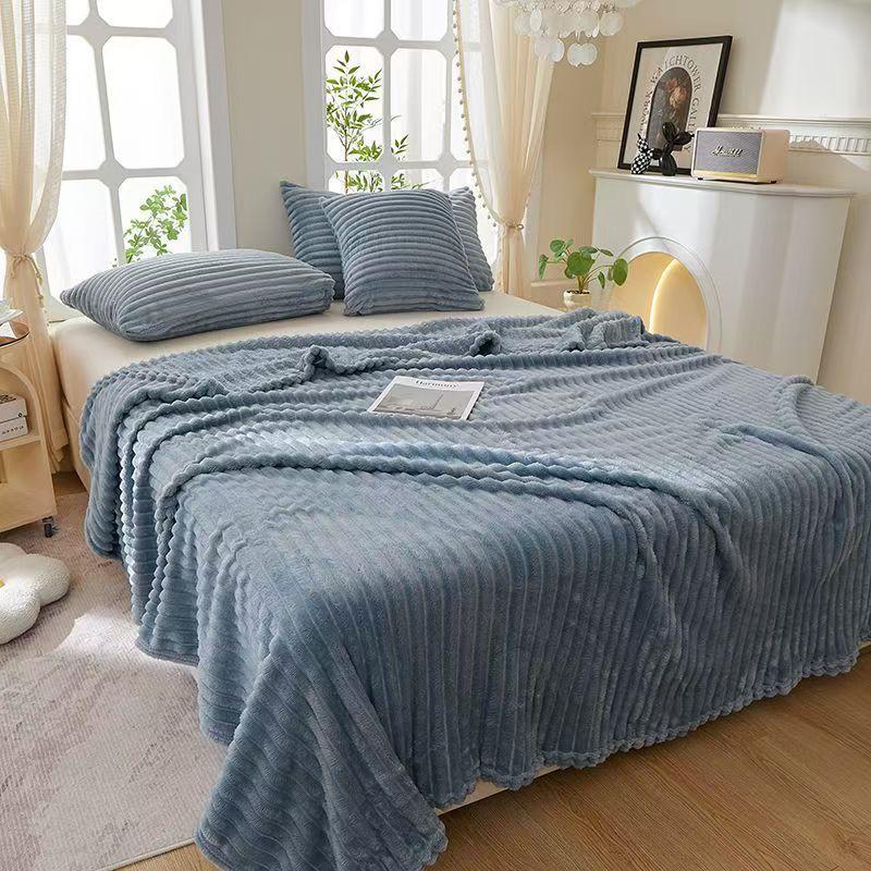 2026 Künstliches Kaninchen Plüsch Warme Decke für Bett, Weiche Korallenfleece Sofa Überwurfdecke Bequemes Verdicktes Bettlaken