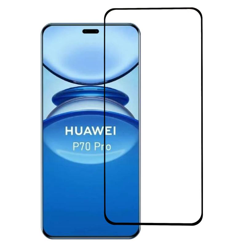 For Huawei Pura 70 Pro/Pura 70 Pro+ Clear Tempered Glass Screen Protector Black Edge Silk Printing Screen Film,Fingerprint Unlock