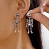 Halloween Skull Bridal Gothic Punk Skull Style Halloween Earrings For Women Punk Earrings Long Ear Drop Jewelry Gift