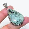 Natural Tibetan Turquoise Gemstone 925 Sterling Silver Pendant 2.05" AP-15784
