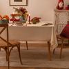 Toalha de mesa de linho sintético com acabamento em renda - à prova de derramamento/resistente a manchas/rugas - para banquetes, festas, jantares, cozinha, casamentos, feriados, natureza