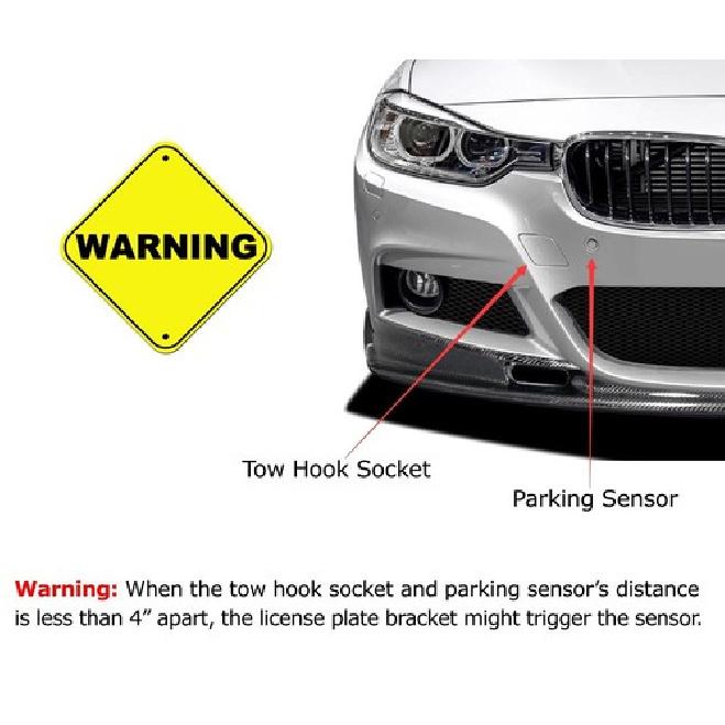 Front Bumper Tow Hook License Plate Bracket Mount Holder For BMW 2 3 4 7 Series