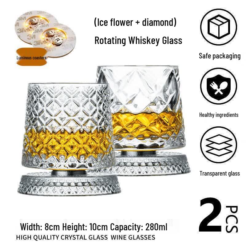 Crystal Rotating Whiskey & Brandy Tumbler