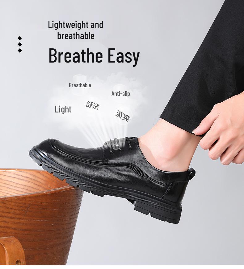 2025 Men's Autumn Comfortable Durable Cowhide Leather Shoes - British Business Casual & Formal Style