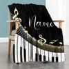 Piano Keys Personalized Text Blanket Multi-purpose Customizable Blanket Comfortable Versatile for Livingroom Sofa Living Room Office