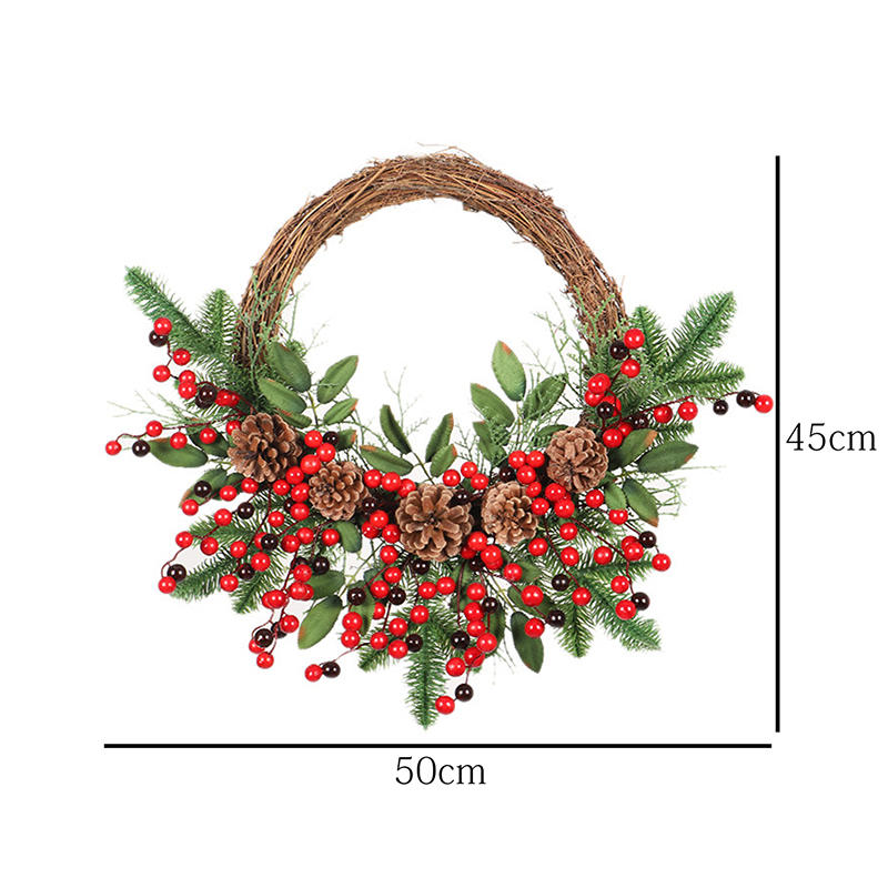 Festive Holiday Wreath For Christmas Halloween Decor Elegant Simulation Door Window Hanging Pendant Home Party Seasonal Decor