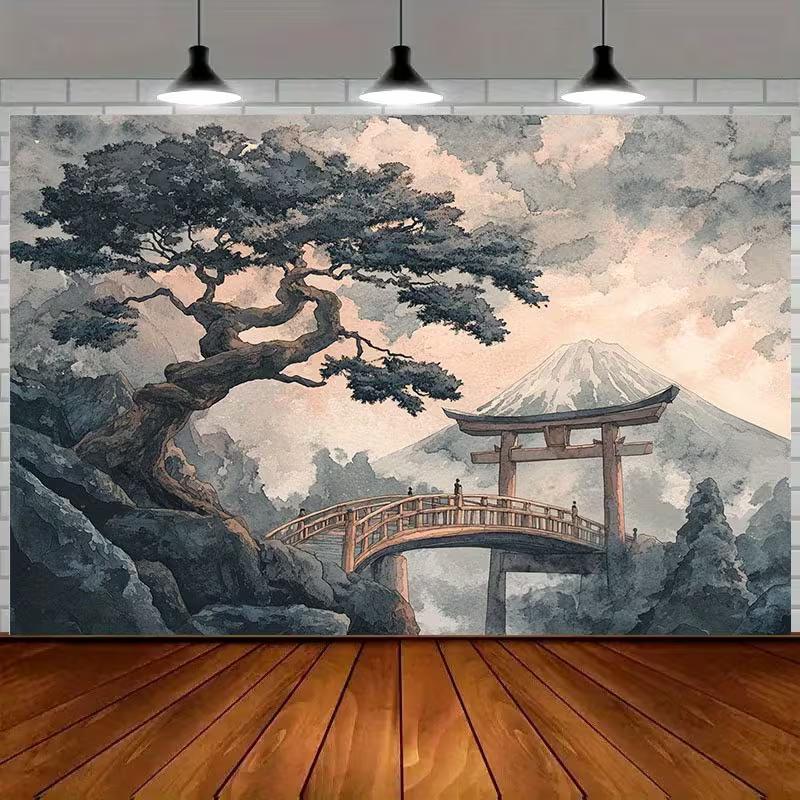 

2D Japanese Scenic Backdrop Cloth for Studio Photography Background Wall Decor 47.2x31.5inch/120*80cm