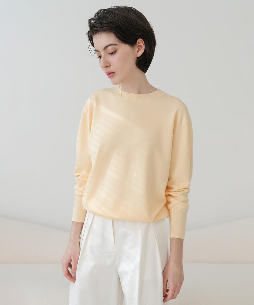 Baseukala Double Point Round Neck Knitwear (5Colors)