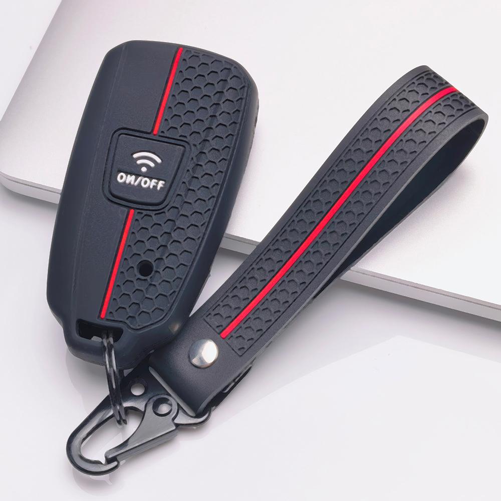 Soft Silicone Car Key Ring Strap for Yamaha TMAX 530 DX SX XMAX 300 NMAX 155 Aerox 155 MT 07 Honeycomb Texture Non Slip Grip Key Ring Holder Protector