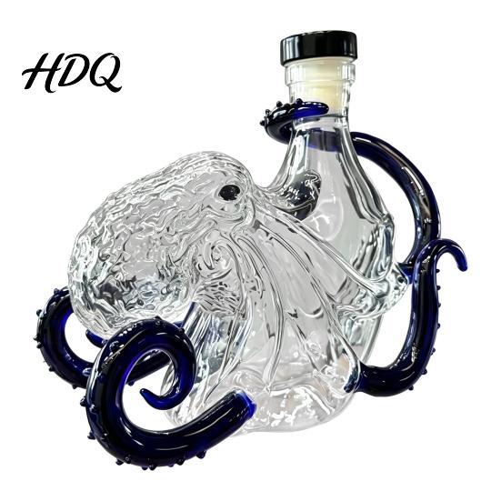 Marine Life Collectible Bottle Octopus-Shaped Glass Decanter 3D Artistic Borosilicate for Whiskey 350ml чёрный