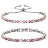 Hot-selling fashion 1mm intercolor zircon bracelet in Europe and America, high-end light luxury tennis bracelet, female spot