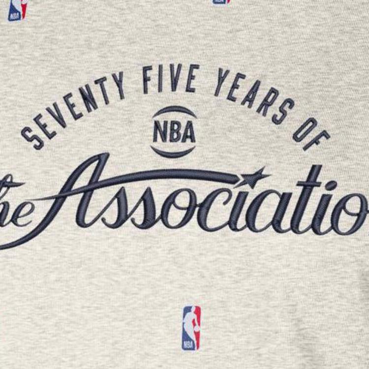 Nike Outlets Team 31 Courtside Bedrucktes Buchstaben Fullprint Rundhals Baumwolle Langarm T-Shirt Damen Tops Grau DN3623-051