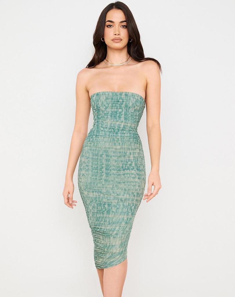 European and American Women's Tube Top Sexy Printed Pencil Dress