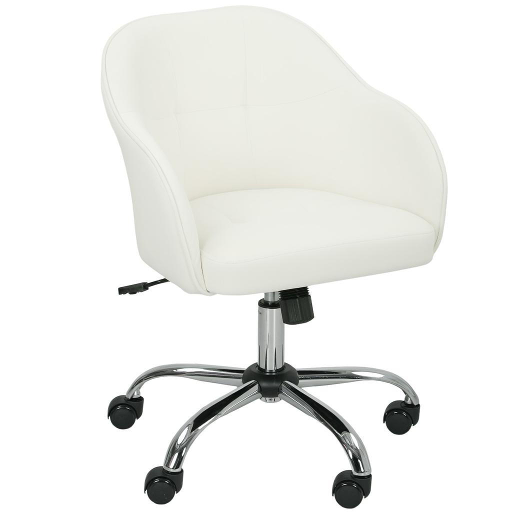 46-56 cm Velvet-feel Office Chair - Cream