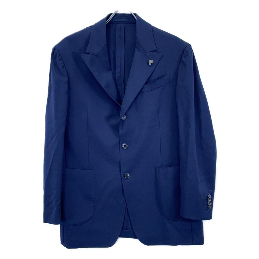 Gabriele Pasini [Excellent Condition/Domestically Authorized] JG16728Q Marzotto Incase Wool 3B Single Breasted Lapel suit setup 48 NavyUsed