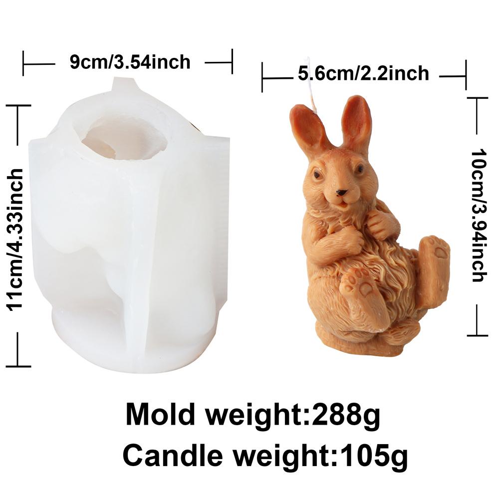 3D Flower Rabbit Candle Silicone Mold DIY Soap Resin Plaster Animal Making Tool Easter Bunnies Shape Cake Decorating Mould