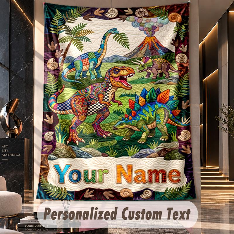 Dinosaur (64) Theme Custom Tapestry Personalized Custom Name Text Wall Hanging Tapestry Home Decor Background Cloth