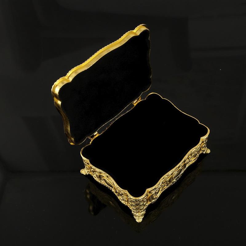 Creative European Shell Flower Metal Square Home Jewelry Box High-end Birthday Wedding Gift Box Storage Box