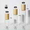 10Pcs 5ml 10ml 15ml Amber Clear Glass Roll On Bottles Natural Bamboo Wood Cap Sample Roller Ball Vials For Essential Oil Perfume