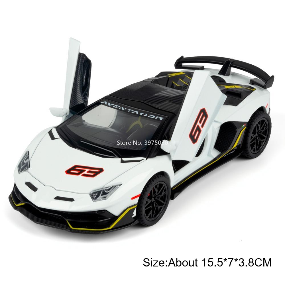 1:32 Lambor Svj63 Autos Spielzeug Modelle Legierung Druckgussrad Stoßdämpfung Rückzieher Miniaturfahrzeuge Spielzeug Für Sammlerstück