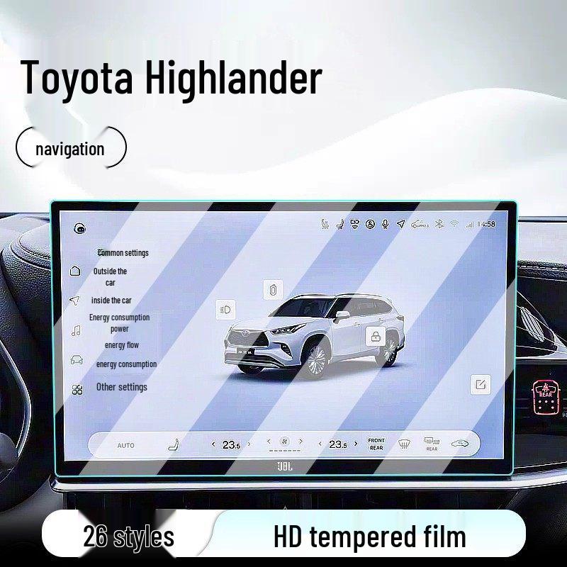25 Toyota Highlander Center Console Tempered Glass Navigation Screen Protector