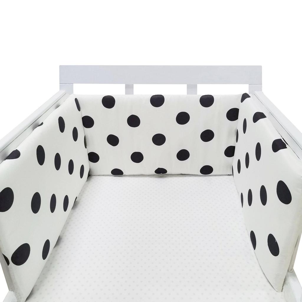 Cotton Baby Anti-Collision Crib Bumper Pad - Removable & Washable, Anti-Pinch Design for Newborns
