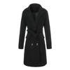 European, American Autumn and Winter Street Woolen Long Women's Coat Belt Double-breasted Lapel Tie-up Women's Coat