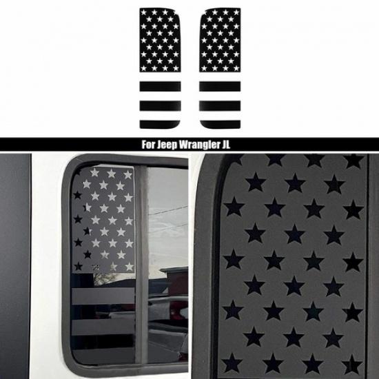 Heckseitenscheiben-Zierleisten Aufkleber für Jeep Gladiator JT JL 18+ 4-Türer US-Flagge