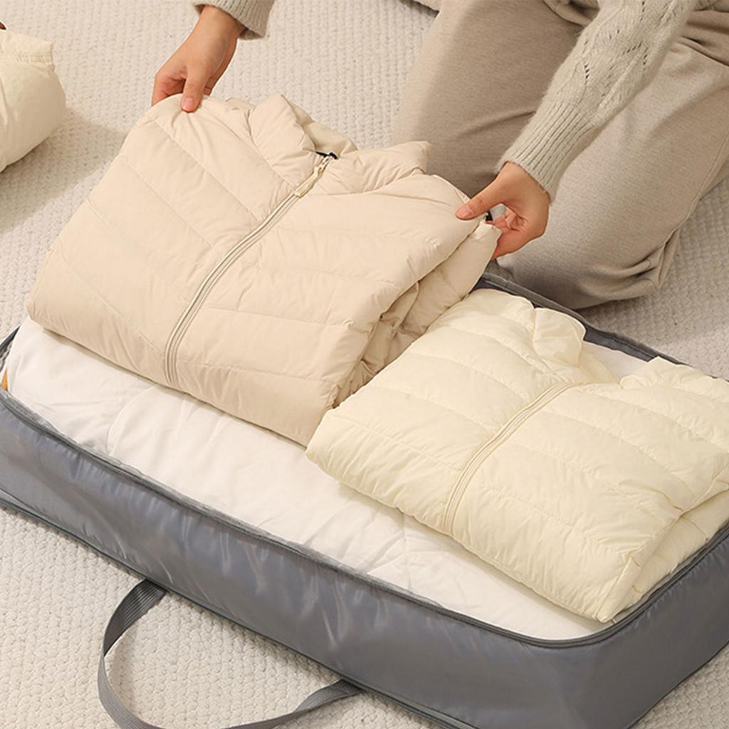 Vacuum Seal Storage Bag for Clothing Quilt and Bedding Featuring Large Capacity Durable Handle Ideal for Travel Luggage Home Storage and Moving